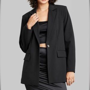 Women’s Oversized Party Blazer Size M Black Wild Fable NEW